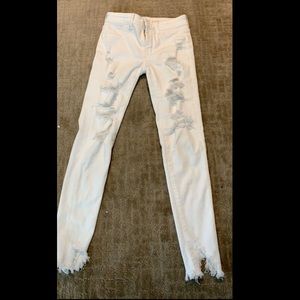 White American Eagle Jeans. Distressed. Size 0